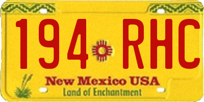 NM license plate 194RHC