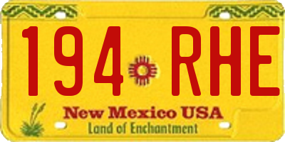 NM license plate 194RHE