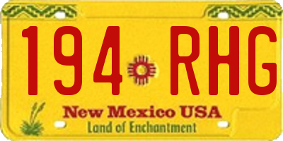 NM license plate 194RHG