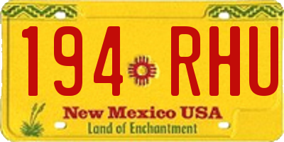 NM license plate 194RHU
