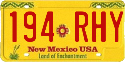 NM license plate 194RHY