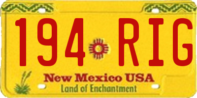 NM license plate 194RIG