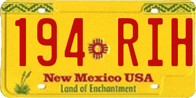 NM license plate 194RIH