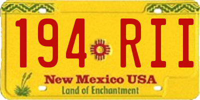 NM license plate 194RII