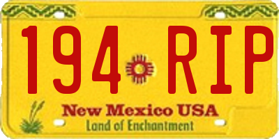 NM license plate 194RIP
