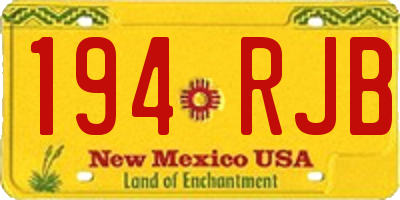 NM license plate 194RJB
