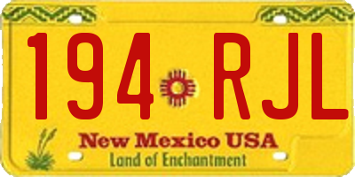 NM license plate 194RJL