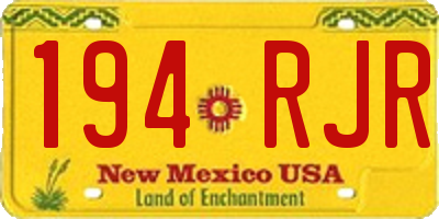 NM license plate 194RJR