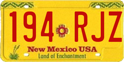 NM license plate 194RJZ