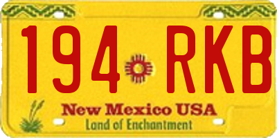 NM license plate 194RKB