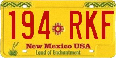 NM license plate 194RKF