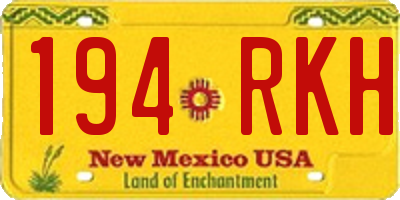 NM license plate 194RKH