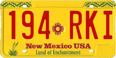 NM license plate 194RKI