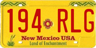 NM license plate 194RLG