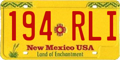 NM license plate 194RLI