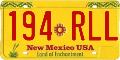 NM license plate 194RLL