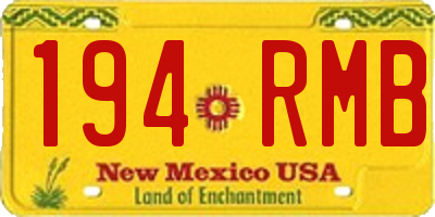 NM license plate 194RMB