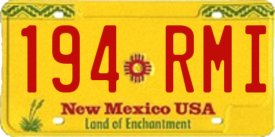 NM license plate 194RMI