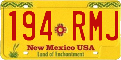 NM license plate 194RMJ