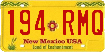 NM license plate 194RMQ