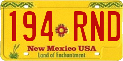 NM license plate 194RND