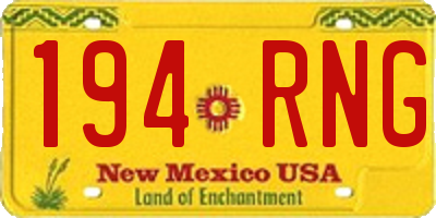 NM license plate 194RNG