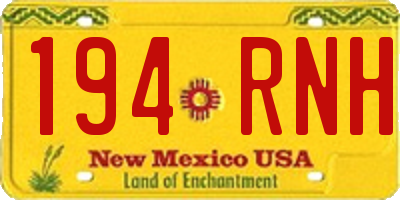 NM license plate 194RNH