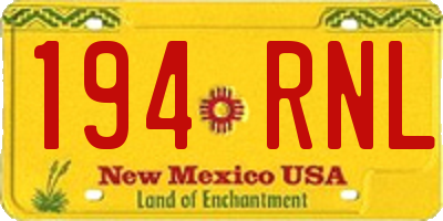 NM license plate 194RNL