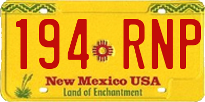 NM license plate 194RNP