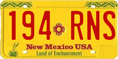 NM license plate 194RNS
