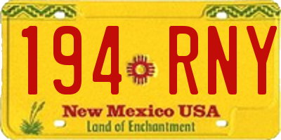 NM license plate 194RNY