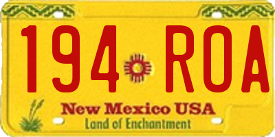 NM license plate 194ROA