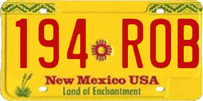 NM license plate 194ROB