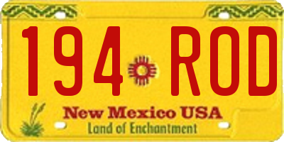 NM license plate 194ROD