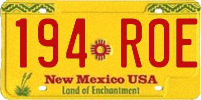 NM license plate 194ROE