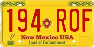 NM license plate 194ROF