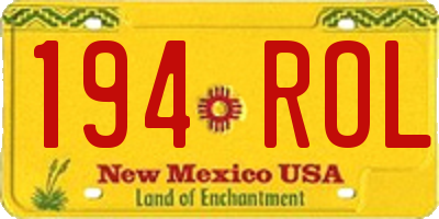 NM license plate 194ROL