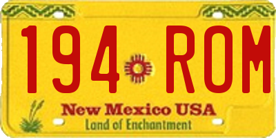 NM license plate 194ROM