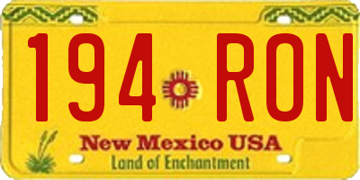 NM license plate 194RON