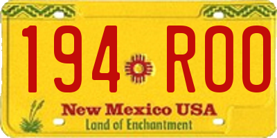 NM license plate 194ROO