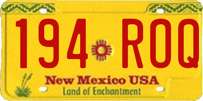 NM license plate 194ROQ