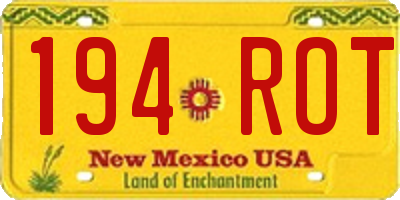 NM license plate 194ROT