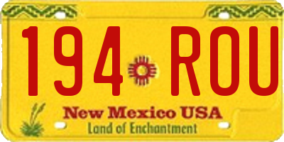 NM license plate 194ROU