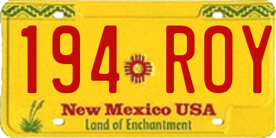 NM license plate 194ROY
