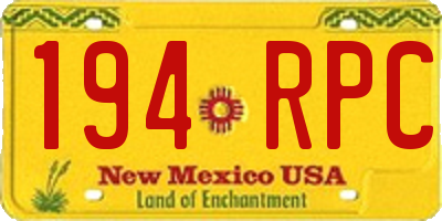 NM license plate 194RPC