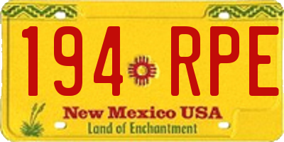 NM license plate 194RPE
