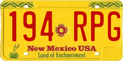 NM license plate 194RPG