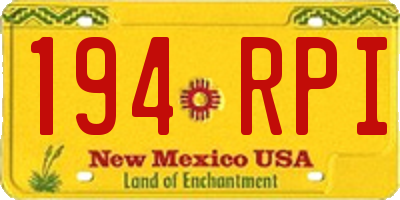NM license plate 194RPI