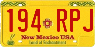 NM license plate 194RPJ