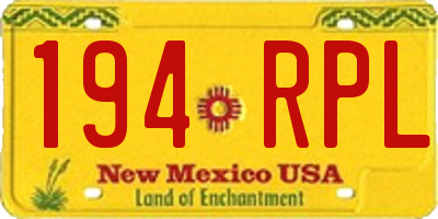 NM license plate 194RPL